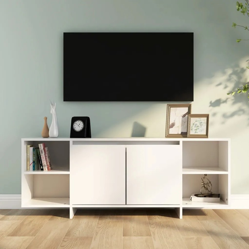 Mobile Porta Tv Bianco 130x35x50 Cm İn Truciolato /