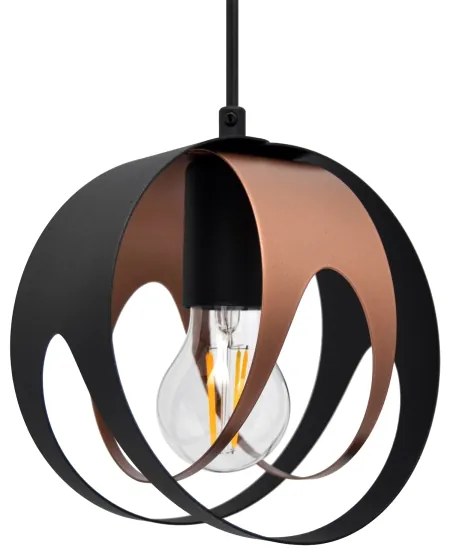 Lampadario a sospensione con filo MOONLIGHT 3xE27/15W/230V nero/rame