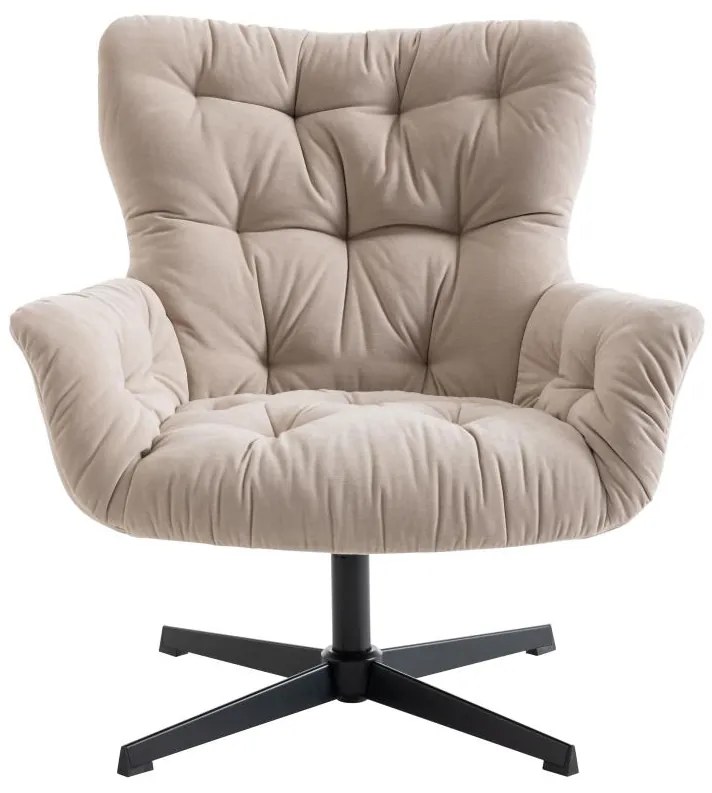 Poltrona girevole in Tessuto Beige - OPHELIE