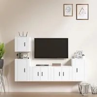 Set di Mobili Porta TV 5 pz Bianco in Legno Multistrato 3188558