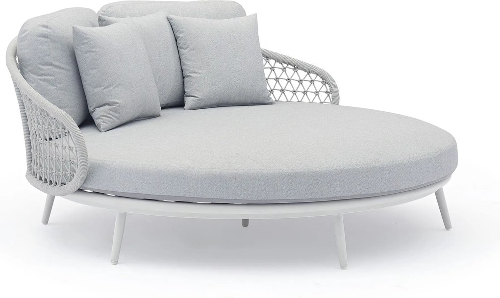 WAVEL - divano da giardino circolare in alluminio con cuscini