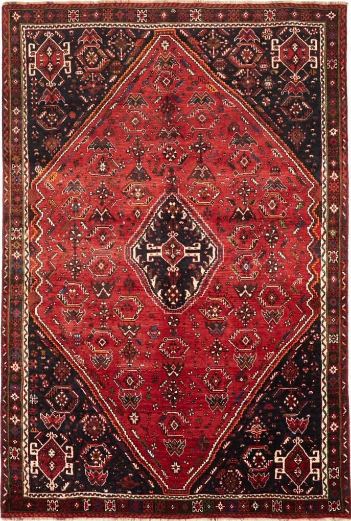Shiraz Tappeto persiano 180 x 270 Rosso (Iran) Annodato A Mano