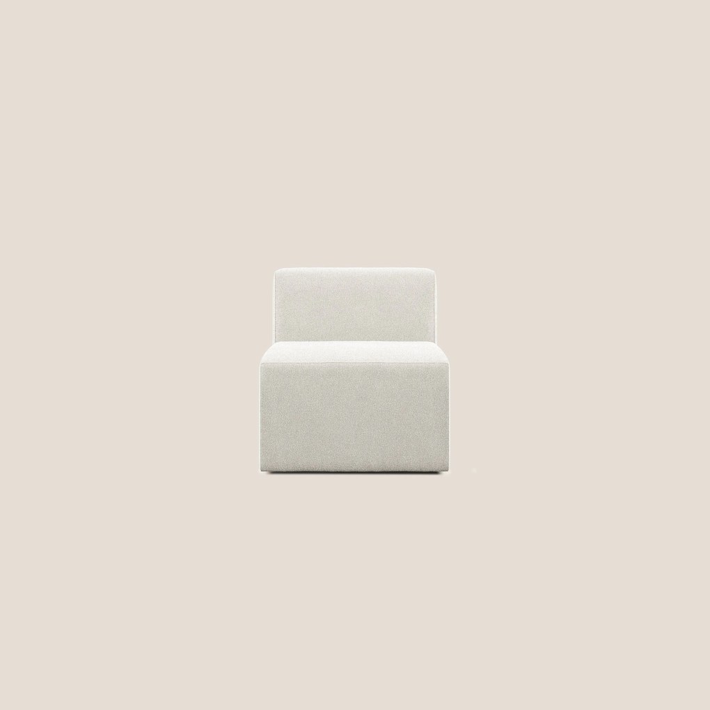Nettuno modulo poltrona centrale in morbido tessuto bouclè T07 bianco