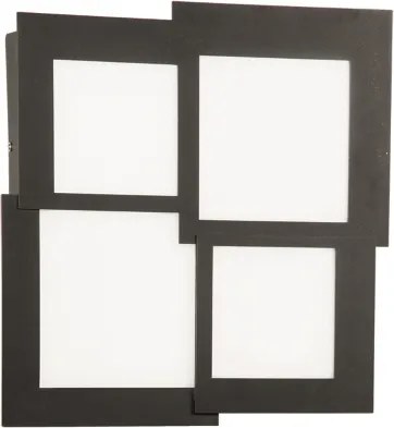 Plafoniera Led in metallo Nero e diffusore in acrilico PASSPARTOU 44x44 cm
