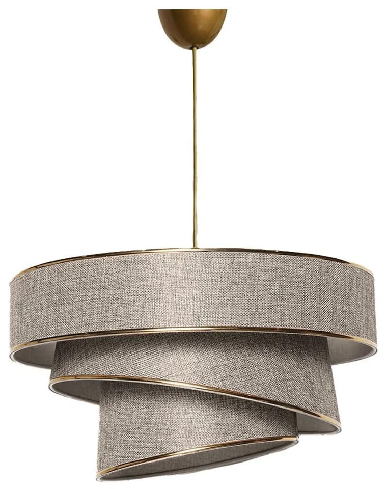 Lampadario beige/dorato con paralume in tessuto ø 40 cm Couper – Opviq lights