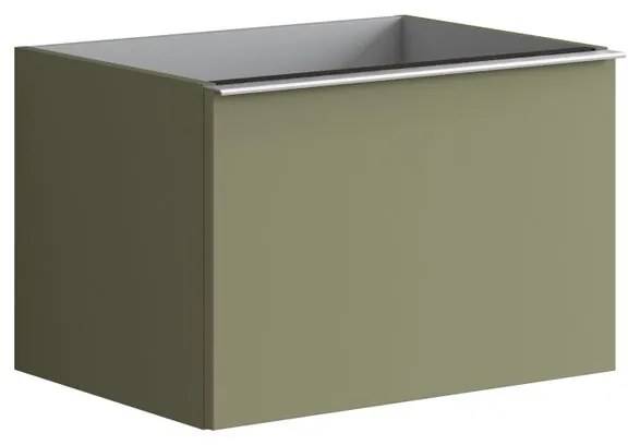 Mobile da bagno sospeso sotto lavabo L 60 x H 40 x P 45.5 cm verde laccato opaco, 2 cassetti Pixel plain