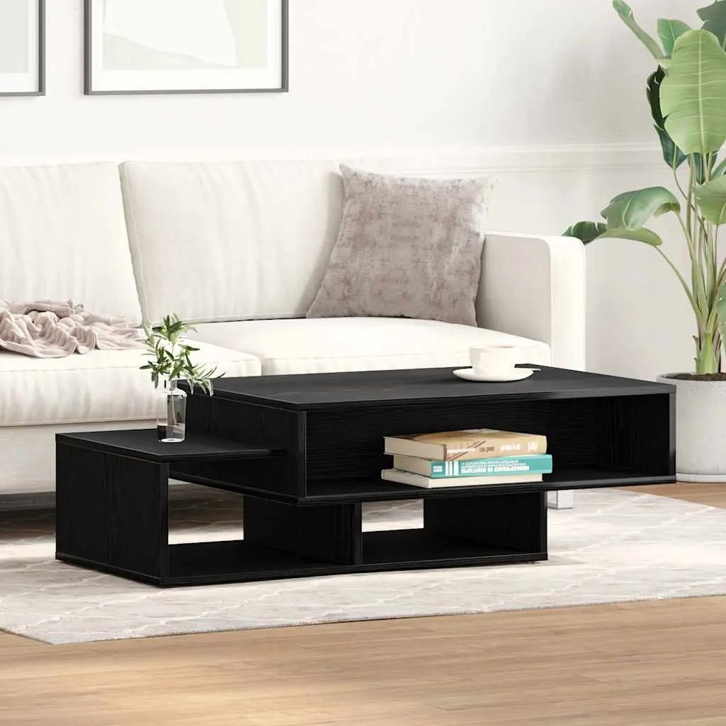 Tavolino Salotto Rovere Nero 105x55x32 Cm Legno Multistrato /