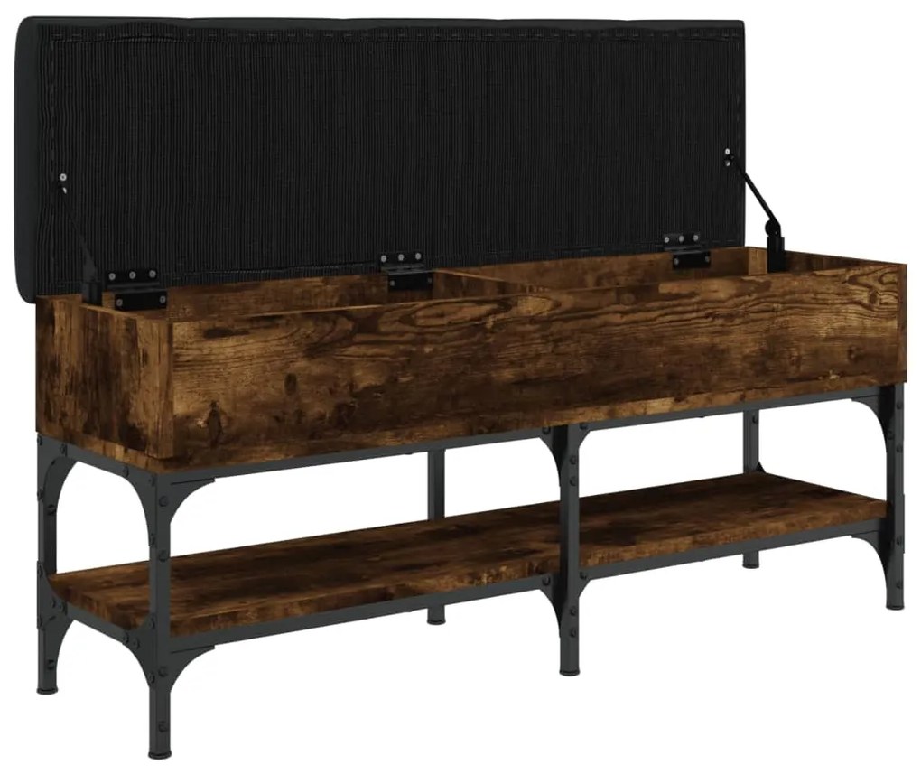 Panca porta scarpe rovere fumo 102x32x45cm in legno multistrato