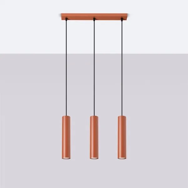 Sollux SL.1491 - Lampadario a sospensione con filo LAGOS 3xGU10/10W/230V rosso