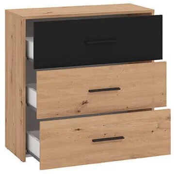 CADDIE - comò tre cassetti moderno minimal in legno