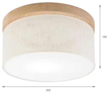Brilagi - LED Plafoniera BELLADONNA 1xE27/15W/230V diametro 30 cm color crema/quercia