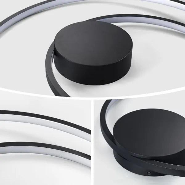 Brilagi- Plafoniera dimmerabile TWISTER LED/48W/230V Ø 50 cm nera + telecomando