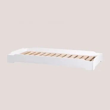Letto Impilabile In Legno Per Materasso Da 90 Cm Gary Kids Bianco & 90 X 190 Cm - Sklum
