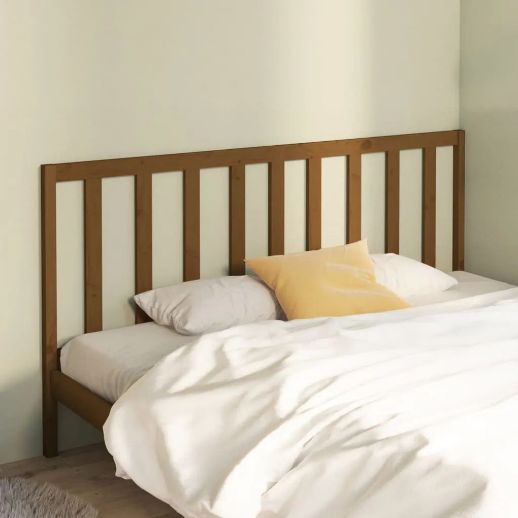 Testiera Per Letto Ambra 206x4x100 Cm İn Legno Massello Di Pino /