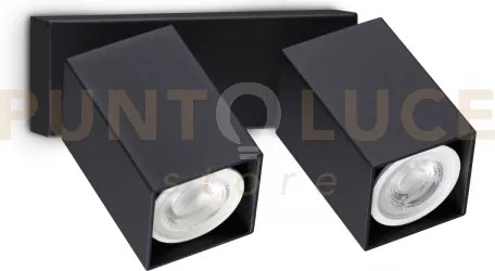 Dynamite faretto nero orientabile 2 luci attacco gu10 16,5cm lampad...