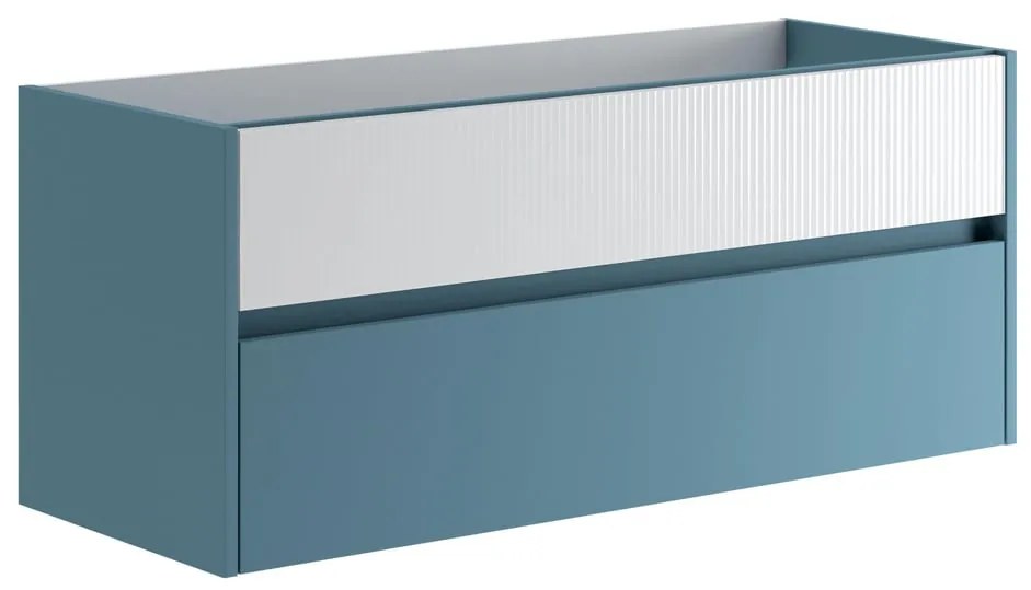 Mobile da bagno sospeso sotto lavabo L 119.5 x H 50 x P 45.5 cm bianco opaco, 2 cassetti Niwa