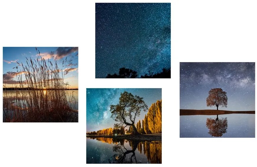 Set di quadri – Paesaggio con cielo magico