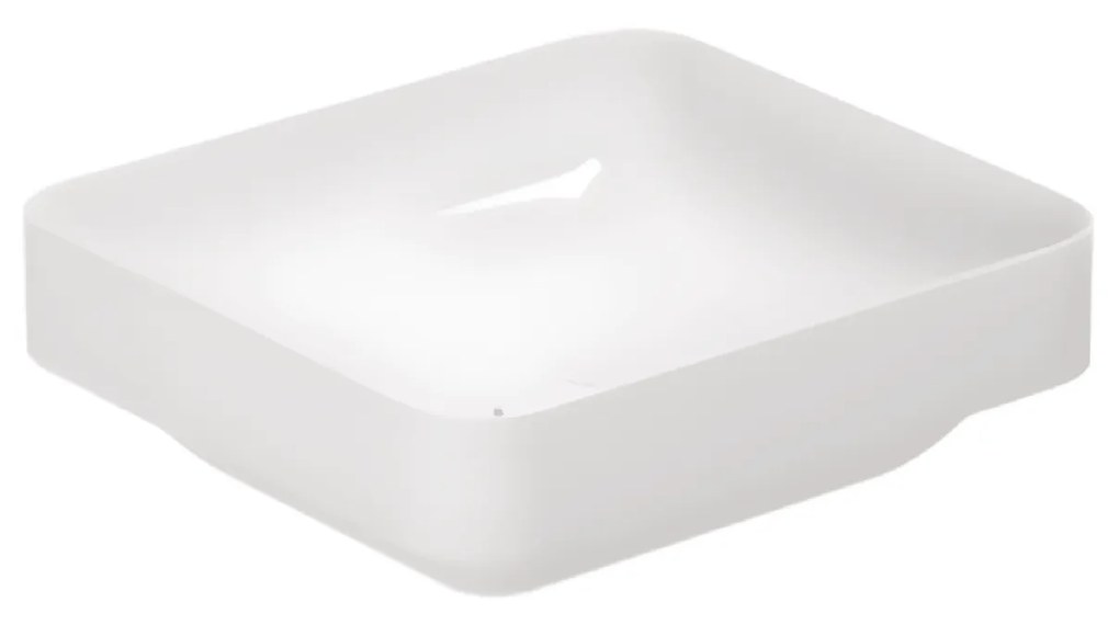 Lavabo D'Appoggio/Da Incasso 45x40 Cm Azzurra Ceramica "Elegance Soft" Bianco Lucido