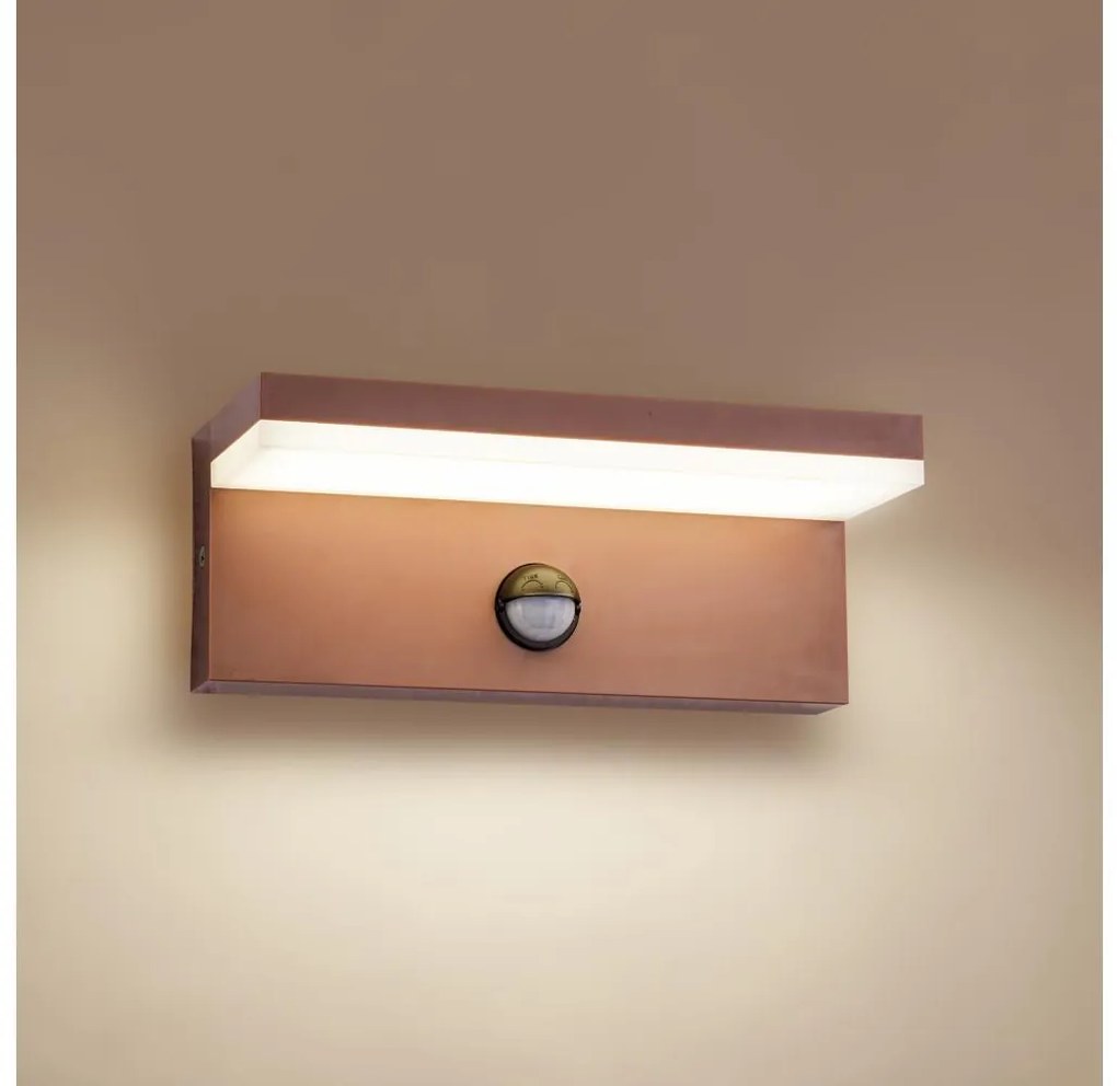 Brilagi-LED Applique da esterno con sensore TESSI LED/10W/230V, marrone, IP54
