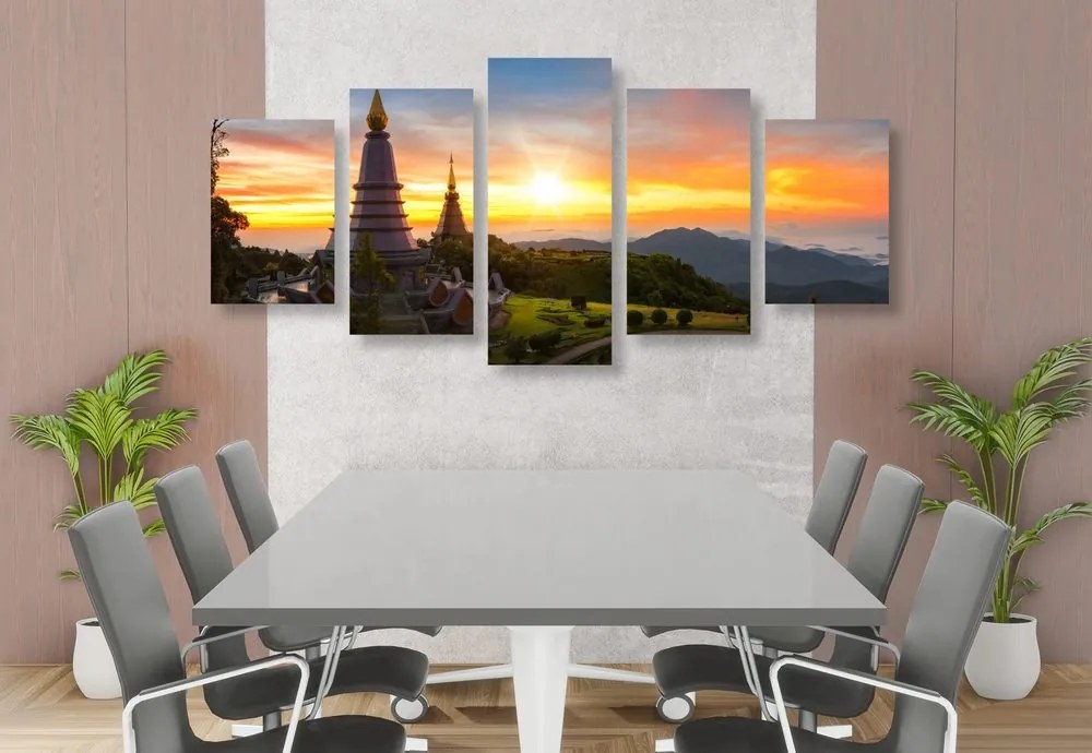 Quadri 5 pezzi – Alba su Thailandia