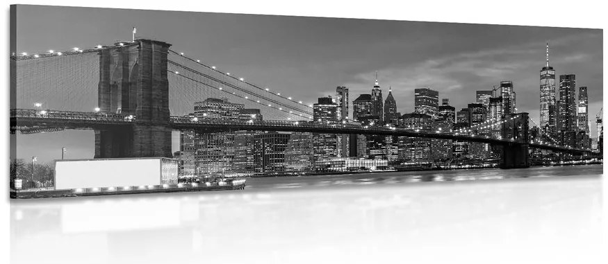 Quadro su tela – Ponte di Brooklyn incantevole in bianco e nero