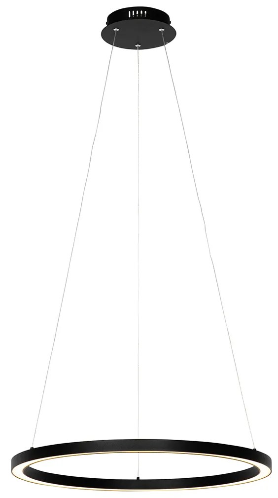 Lampada a sospensione nera 60 cm con LED dimmerabile a 3 livelli - Girello