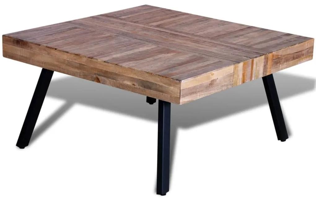 Tavolino da caffè quadrato in legno di recupero di teak