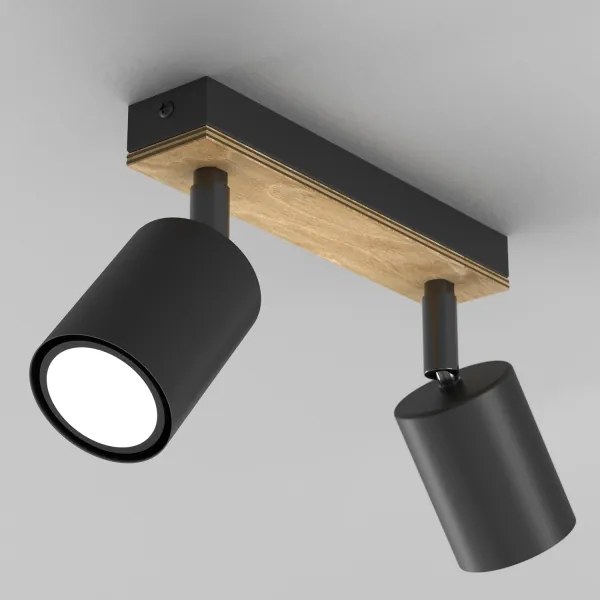 Faretto TULON 3xGU10/8W/230V nero/quercia