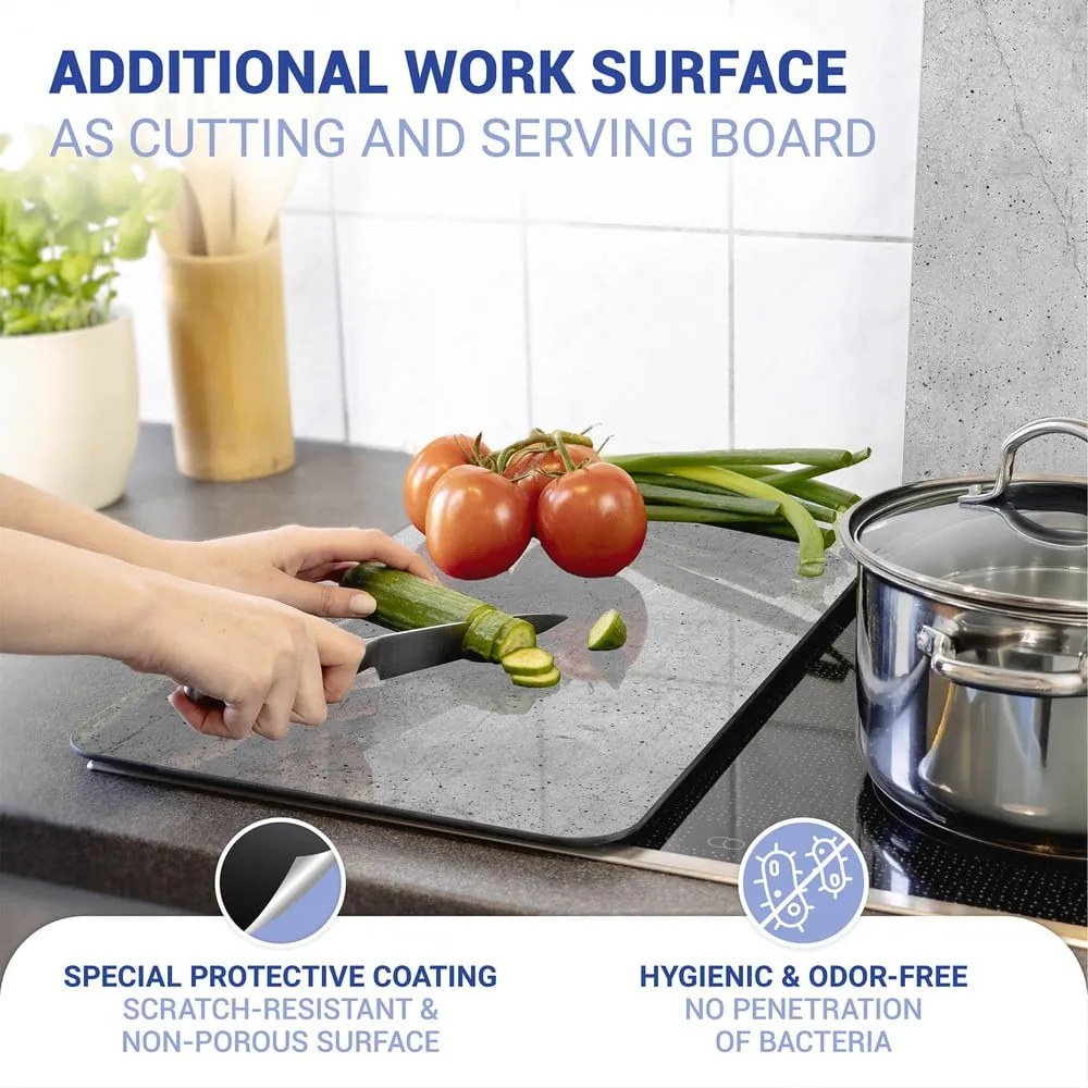 Set di 2 copri stufe in vetro grigio Universal - Wenko