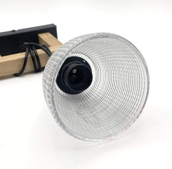 Lampadario a sospensione con cavo LEANDRA 1xE27/15W/230V rovere/nero