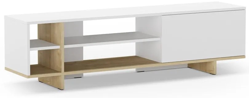 Tavolo TV bianco in rovere 160x44 cm Cequoia - Marckeric