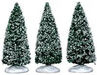 Set 3 snowy Juniper Tree piccoli Lemax decorazione Natale