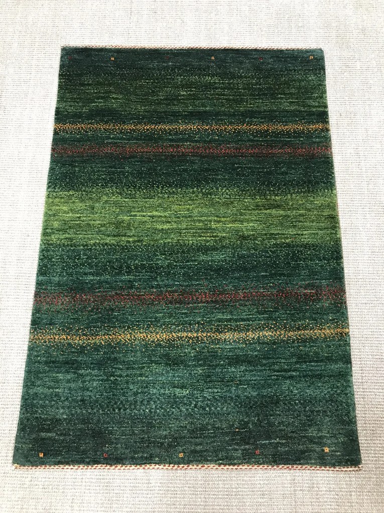 Loribaft Tappeto persiano 80x120 Verde (Iran) Annodato A Mano