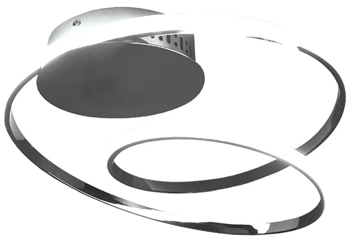 Plafoniera LED Malena Ø 45 cm argento IP20 bianco naturale, 4000 lumen