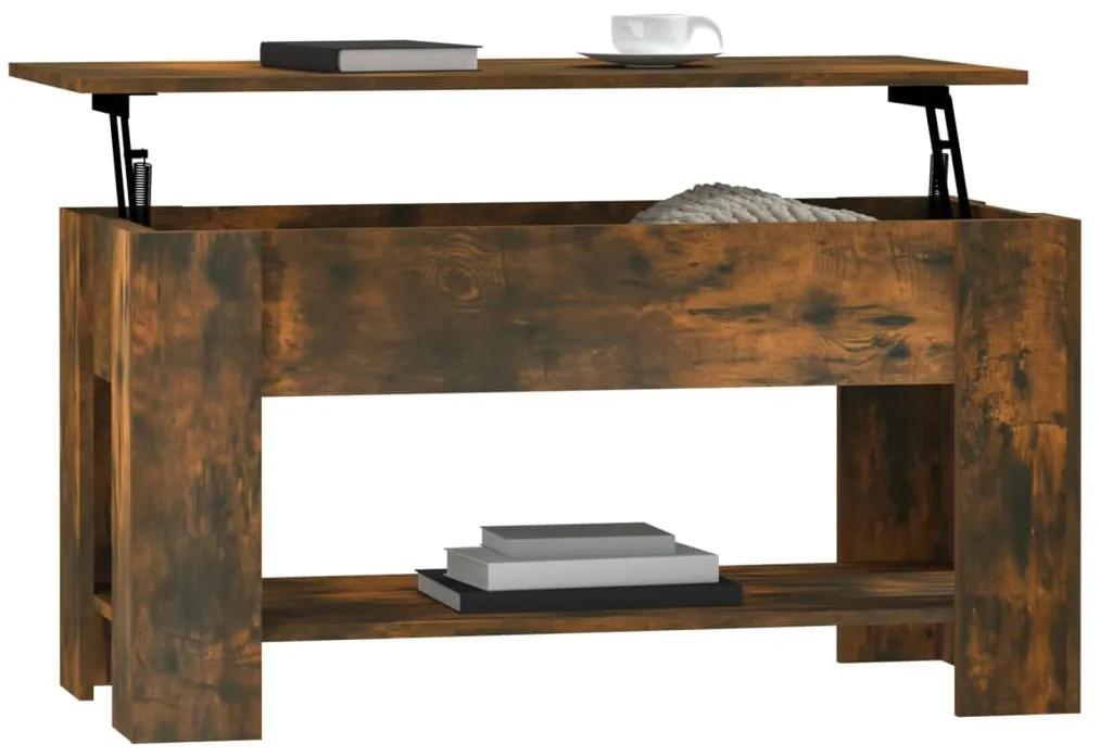 Tavolino da Salotto Rovere Fumo 101x49x52 cm Legno Multistrato