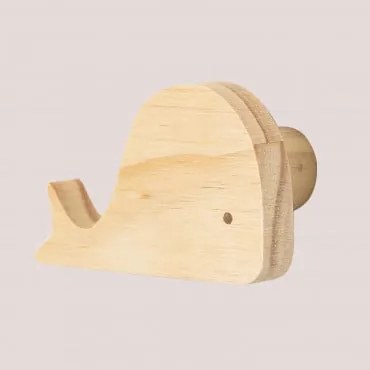 Appendiabiti Da Parete In Legno Pol Kids Balena - Sklum