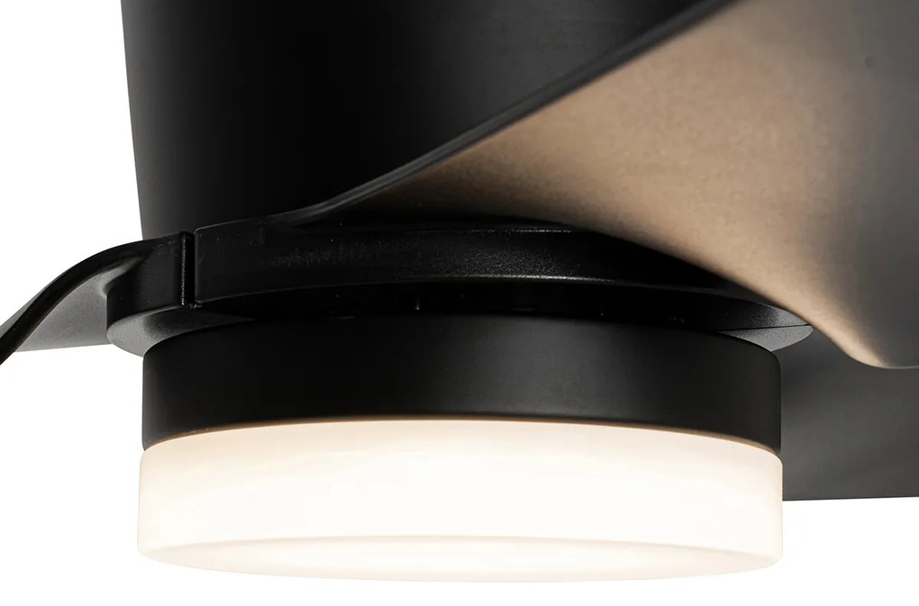 Ventilatore da soffitto nero 123 cm con LED dimmerabile con telecomando - Patty