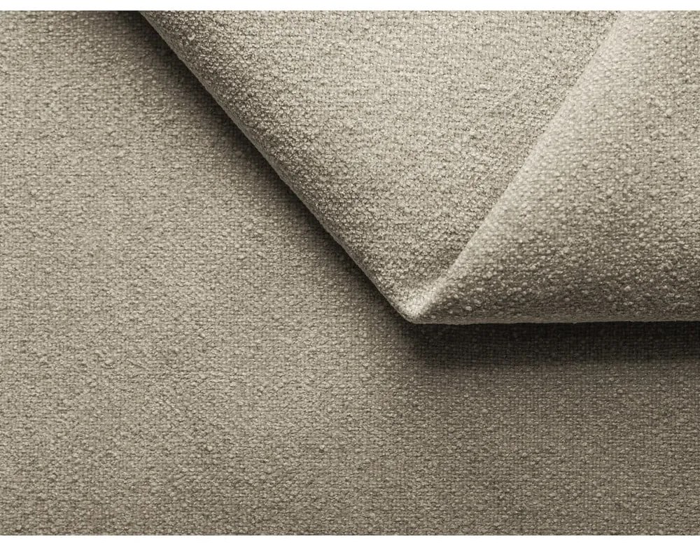 Divano angolare componibile beige con rivestimento in bouclé Ailani – Makamii