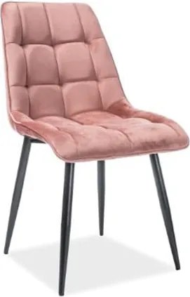 Sedia Chic in velluto rosa/nero Blu52