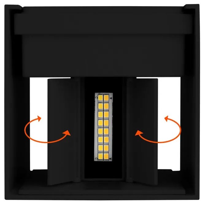 Applique LED Cubo 10W IP65 Nero - 2CCT Colore Bianco Variabile CCT