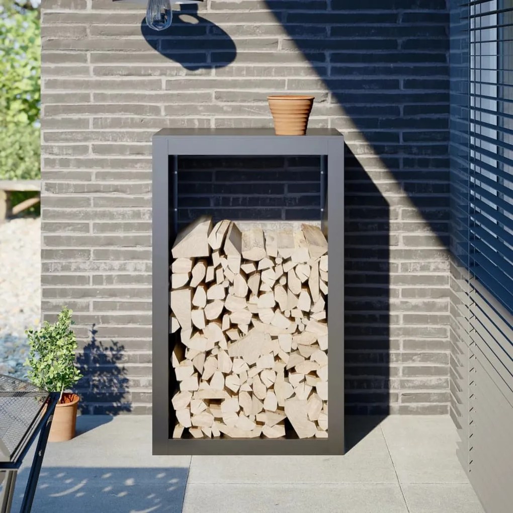 Rastrelliera Per Legna Da Ardere Antracite 60x40x100 Cm Acciaio /