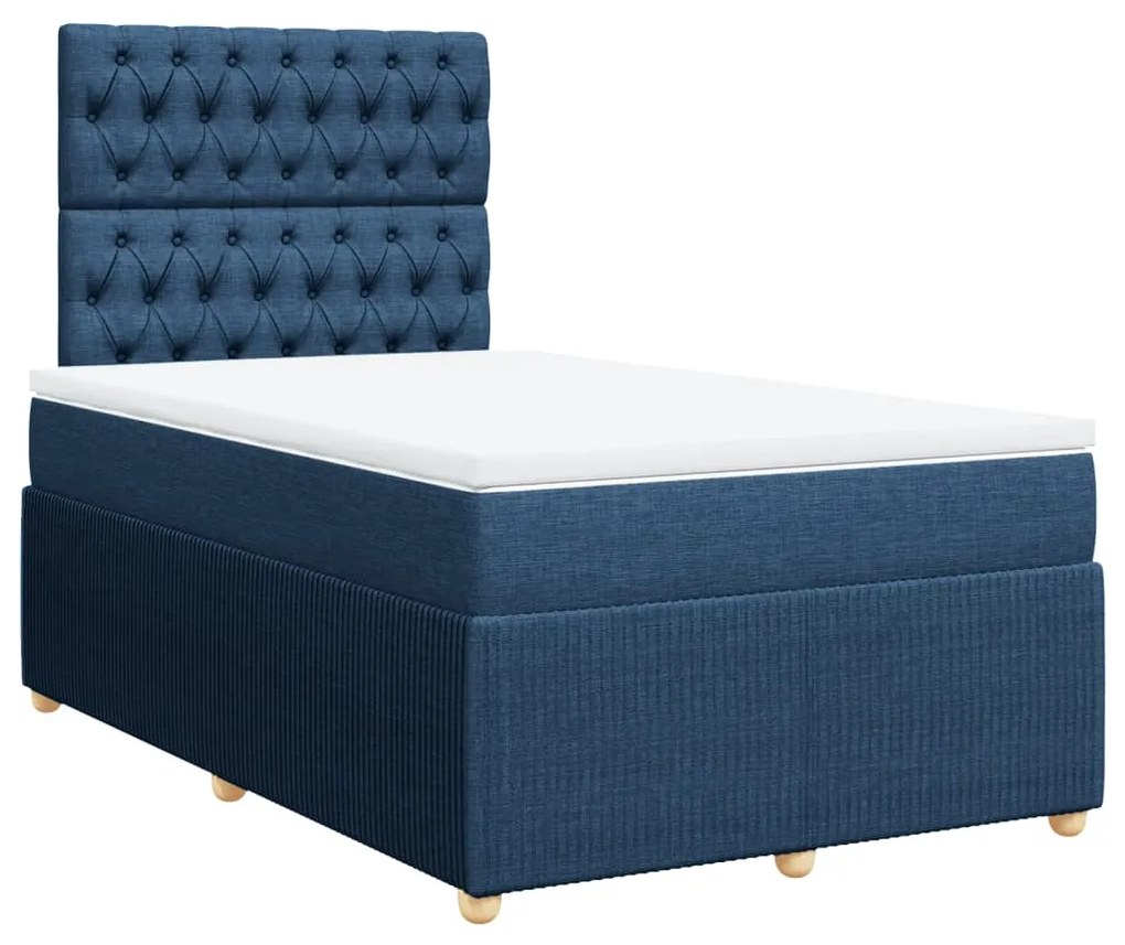 Giroletto a molle con materasso blu 120x190 cm in tessuto