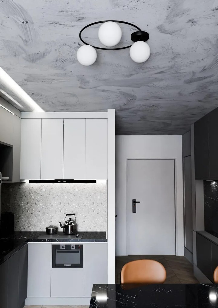 Lampada da soffitto in acciaio SOPRA 3 da interno 3xE14