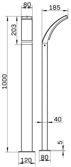 Lampada LED da esterno AMY LED/12W/230V 100 cm IP44 nero