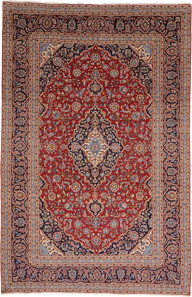 Kashan Tappeto 380x250 (Iran) Annodato A Mano