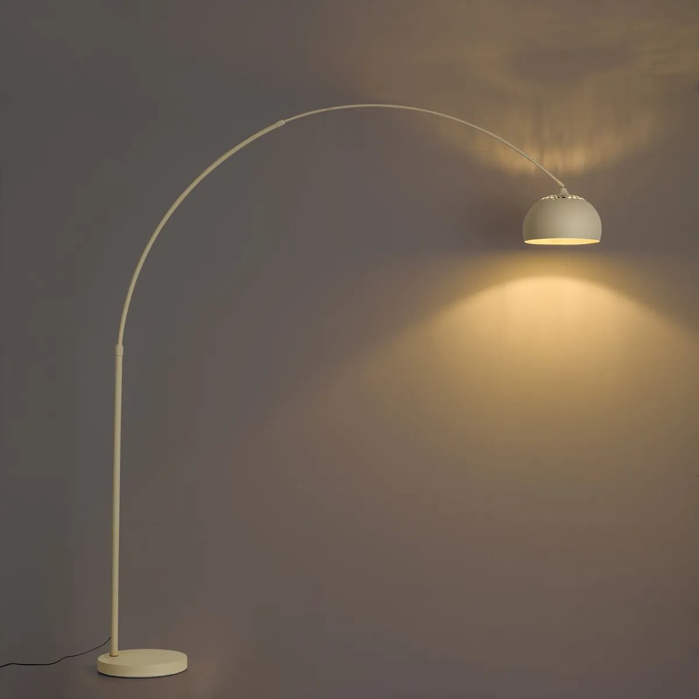 Lampada ad arco moderna beige con base in marmo - XXL