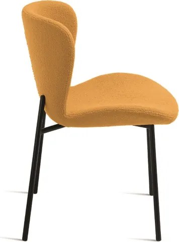 Sedia imbottita in tessuto soggiorno Giallo ABRAM 2 sedie