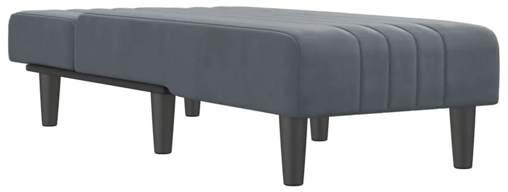 Chaise longue in velluto grigio scuro