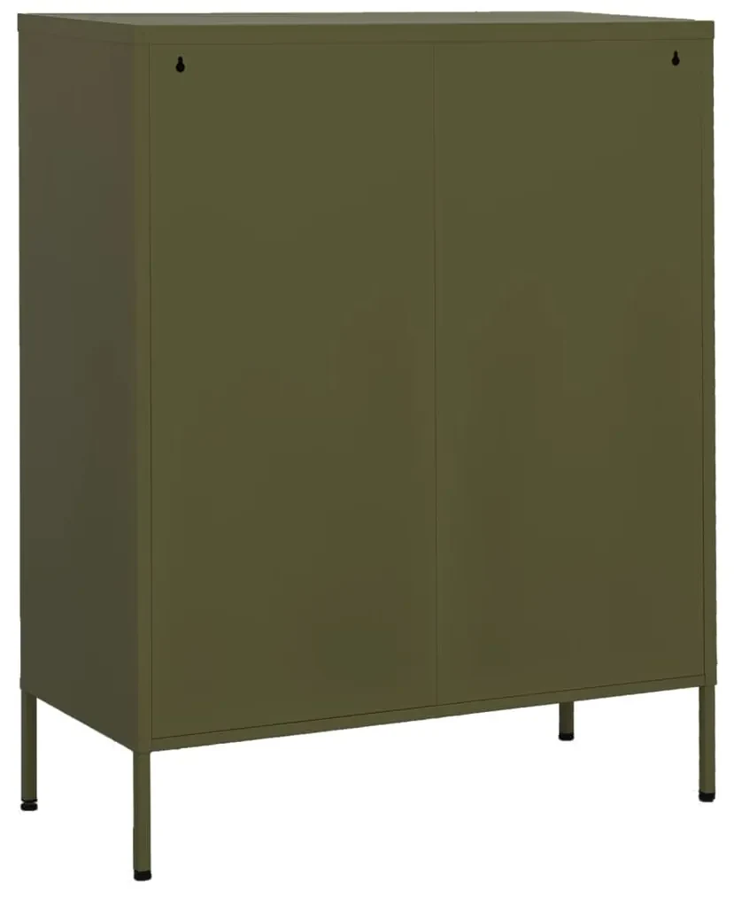 Armadietto verde oliva 80x35x101,5 cm in acciaio