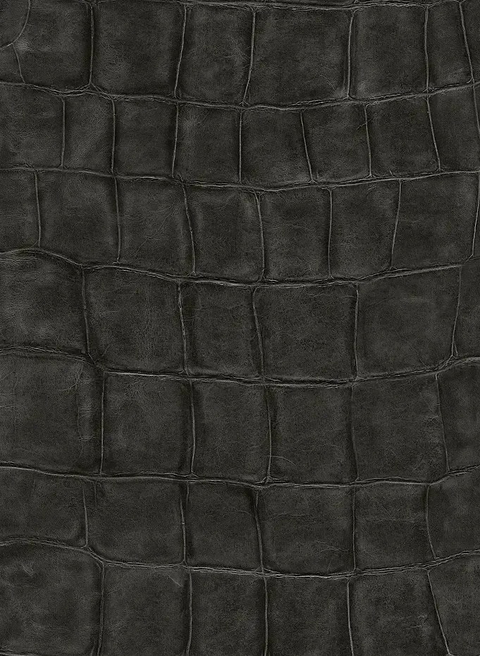 Leder Tapete Bic Croco von Elitis - Dunkelbraun